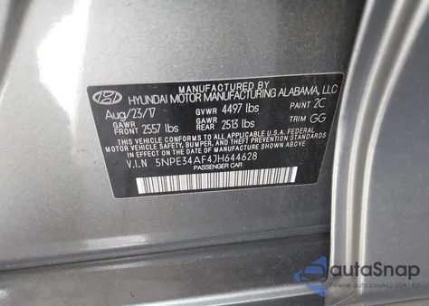 2018 Hyundai Sonata Sel из США, поврежденный, VIN 5NPE34AF4JH644628